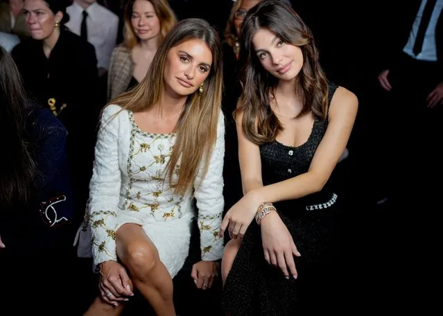 Penélope Cruz and Camila Morrone at Chanel Ready To Wear Spring 2024 held at Grand Palais Ephémère on October 3, 2023 in Paris, France. (Photo by Swan Gallet/WWD via Getty Images)