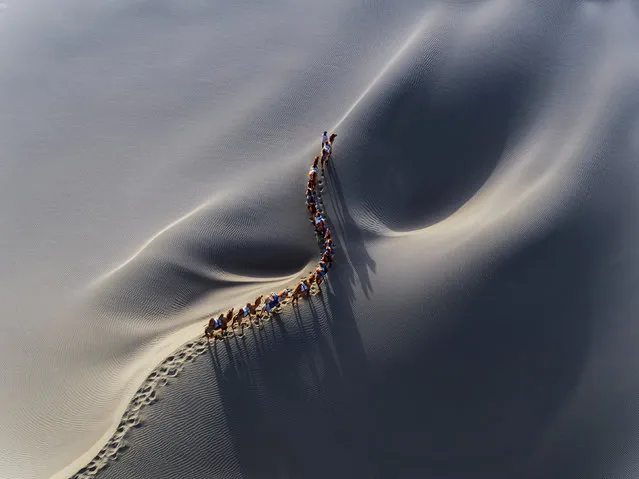 Aerial photography platform SkyPixel received 27,000 entries to its 2016 competition. Here are the winning shots plus some of our favourites. Here: A line in the sand. SkyPixel’s competition was open to both professional and amateur photographers and was split into three categories: Beauty, 360, and Drones in Use. This image – of a camel caravan in the desert – won first prize in the Professional Beauty category. (Photo by Hanbing Wang/SkyPixel)