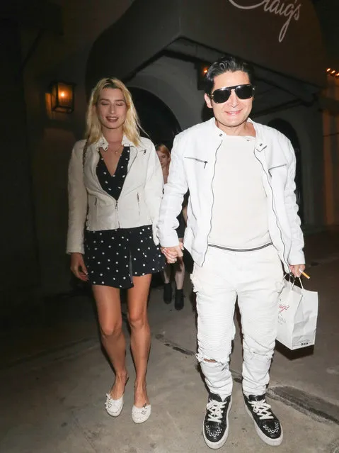 Celebrities are seen in Los Angeles, California on April 1, 2019. Pictured: Corey Feldman with wife Courtney Anne Mitchell. (Photo by Bauer-Griffin/Splash News and Pictures)