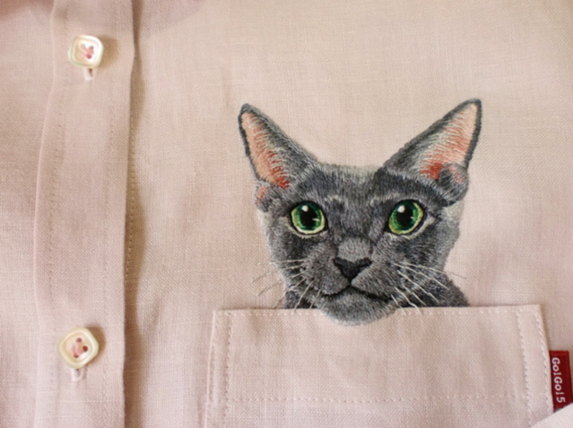 Embroider Cats On Shirts By Hiroko Kubota