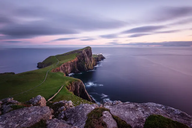 “Lighhouse”. After several days of rain finally got to witness a beautiful sunset at Neist Point Lighthouse and I could take this picture at dusk. The image was made in mid-August of last summer on the island of Skye in Scotland with the use of a tripod and ND filter, wait a few minutes was enough to make this characteristic shot. Photo location: Isle of Skye, Scotland. (Photo and caption by Stefano Coltelli/National Geographic Photo Contest)