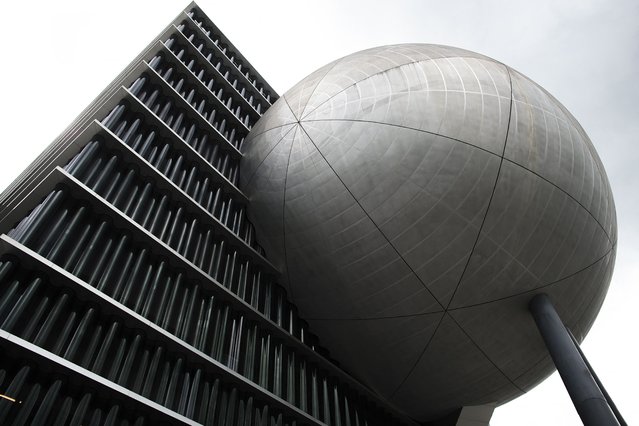 This photo shows a general view of the Taipei Performing Arts Center, designed by architects Rem Koolhaas and David Gianotten, in Taipei on August 21, 2024. (Photo by Sam Yeh/AFP Photo)