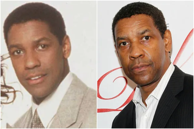 Denzel Washington in 1994 and today. (Photo by Everett Collection/Getty Images)