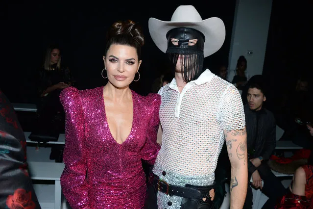 Lisa Rinna and Orville Peck attend Christian Cowan AW/20 Fashion Show on February 11, 2020 at Spring Studios in New York City. (Photo by Paul Bruinooge/Patrick McMullan via Getty Images)