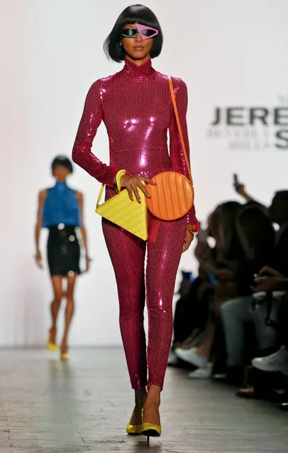 Fashion from the Jeremy Scott Spring 2017 collection is modeled during Fashion Week in New York, Monday September 12, 2016. (Photo by Bebeto Matthews/AP Photo)