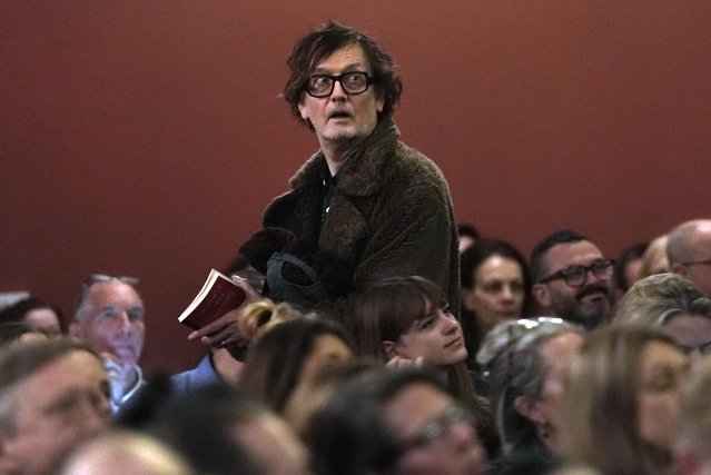 English singer and musician Jarvis Cocker at an “emergency climate change summit” at Westminster Central Hall, central London on November 27, 2025, where with climate and nature scientists, lawyers, economists and military figures are outlining the threat from climate breakdown. (Photo by Stefan Rousseau/PA Wire)