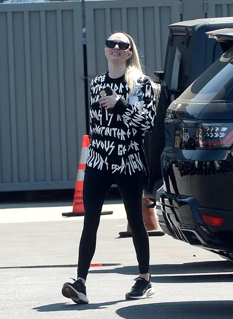 Erika Jayne is Spotted heading to a Studio in Los Angeles on August 14, 2023. The Real Housewives of Beverly Hills alum wore a patterned jumper, black leggings, and matching trainers. Jayne is keeping busy as she prepares for a Las Vegas residency and also some new music. (Photo by The Image Direct)
