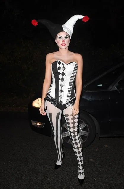 Ashley James seen leaving Jonathan Ross – Halloween party on October 31, 2017 in London, England. (Photo by Goff Photos)