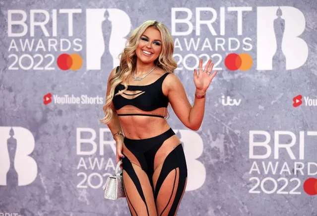 Musical artist Tallia Storm poses as she arrives for the Brit Awards at the O2 Arena in London, Britain, February 8, 2022. (Photo by Tom Nicholson/Reuters)