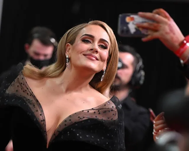English singer-songwriter Adele attends The BRIT Awards 2022 at The O2 Arena on February 08, 2022 in London, England. (Photo by Samir Hussein/WireImage)