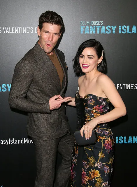 Austin Stowell and Lucy Hale attend the premiere of Columbia Pictures' “Blumhouse's Fantasy Island” at AMC Century City 15 on February 11, 2020 in Century City, California. (Photo by Jean Baptiste Lacroix/WireImage)