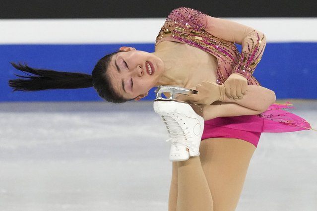 Mone Chiba of Japan performs during the women's short program at the ISU Four Continents Figure Skating Championships at the Mokdong ice rink in Seoul, South Korea, Friday, February 21, 2025. (Photo by Lee Jin-man/AP Photo)