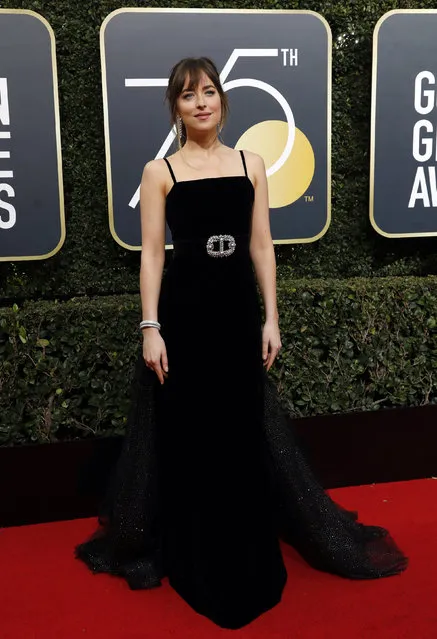 Dakota Johnson attends The 75th Annual Golden Globe Awards at The Beverly Hilton Hotel on January 7, 2018 in Beverly Hills, California. (Photo by Mario Anzuoni/Reuters)