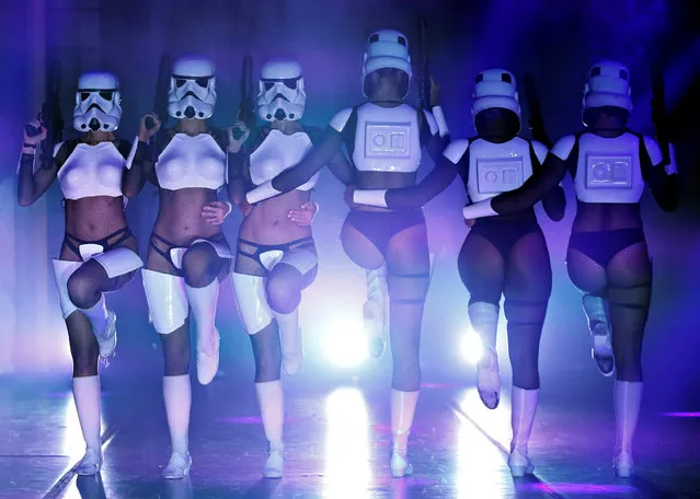 Performers dressed like Stormtroopers dance during “The Empire Strips Back: A Star Wars Burlesque Parody” in Los Angeles, California, U.S., June 1, 2018. (Photo by Mario Anzuoni/Reuters)