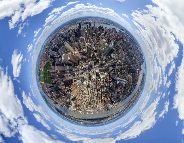 New York City, New York – visible is the Empire State Building. (Photo by Airpano/Caters News)