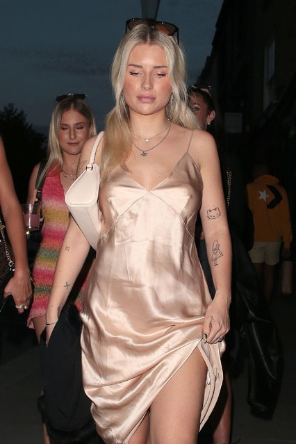 British fashion model Lottie Moss, half-sister of model Kate Moss seen on a night out with friends at Gold in Notting Hill on August 14, 2021 in London, England. (Photo by Ricky Vigil M./GC Images)