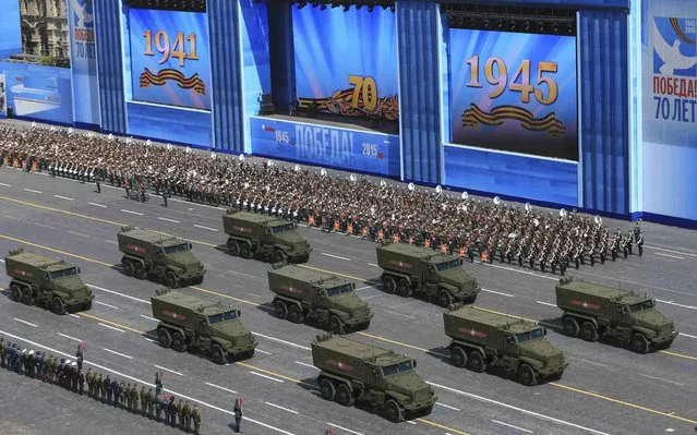 Russian Typhoon-U all-terrain armoured vehicles with enhanced protection drive during the Victory Day parade at Red Square in Moscow, Russia, May 9, 2015. (Photo by Reuters/Host Photo Agency/RIA Novosti)