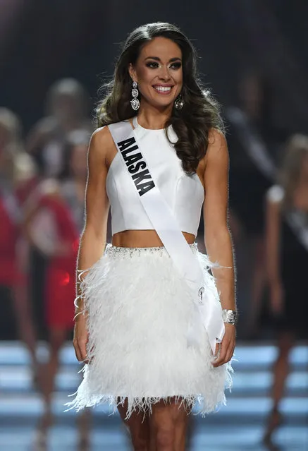 Miss Alaska USA 2017 Alyssa London reacts after being named a top 10 finalist during the 2017 Miss USA pageant at the Mandalay Bay Events Center on May 14, 2017 in Las Vegas, Nevada. (Photo by Ethan Miller/Getty Images)