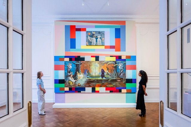 Works by the Korean-American artist Zadie Xa are on display at the Thaddaeus Ropac gallery in London on September 2, 2024. (Photo by Guy Bell /Alamy Live News)