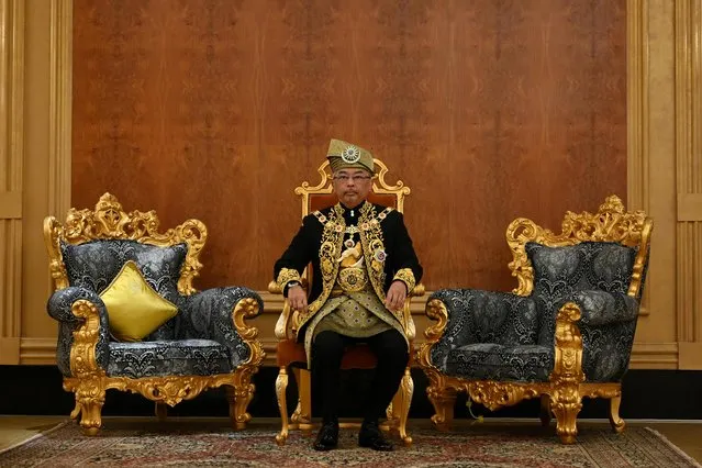 Malaysia's new King Al-Sultan Abdullah Ri'ayatuddin Al-Mustafa Billah Shah poses for a photograph during his coronation at the National Palace in Kuala on July 30, 2019. (Photo by Malaysia's Department of Information via Reuters)