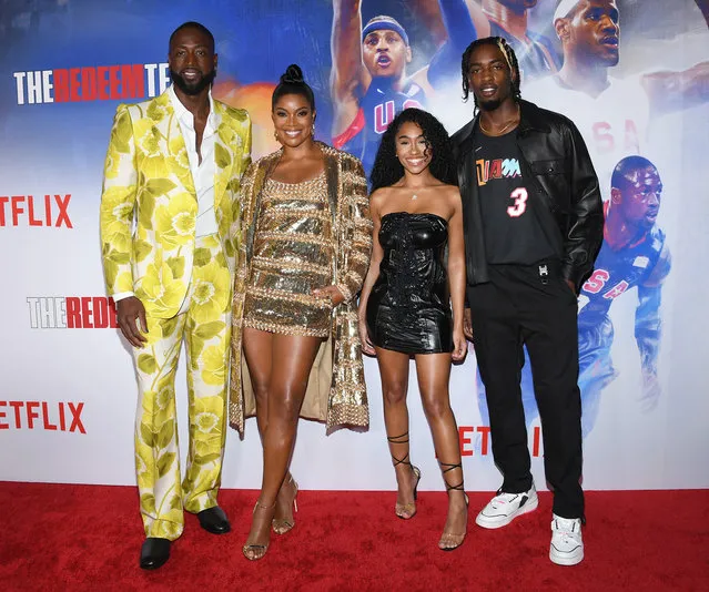 (L-R) American former professional basketball player Dwyane Wade, American actresses Gabrielle Union, Lola Clark and American professional basketball player Zaire Wade attend Special Los Angeles Screening Of Netflix's “The Redeem Team” at TUDUM Theater on September 22, 2022 in Hollywood, California. (Photo by Jon Kopaloff/Getty Images)