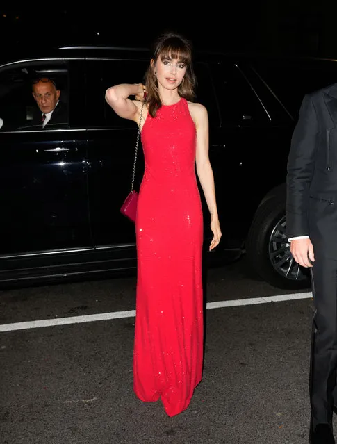 British-American actress Lily Collins is seen on October 25, 2022 in New York City. (Photo by Gotham/GC Images)