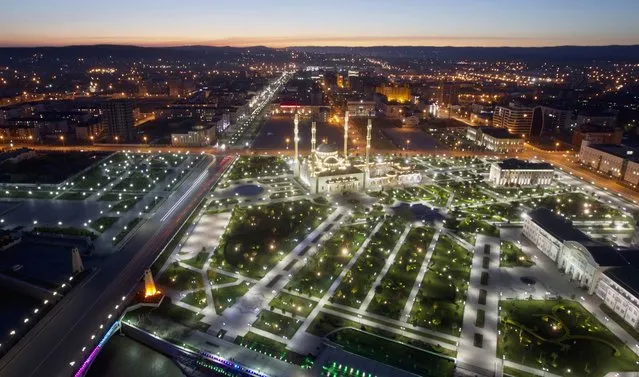 An aerial view shows the centre of the Chechen capital Grozny April 29, 2013. (Photo by Maxim Shemetov/Reuters)