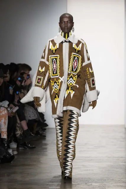 A model presents a creation from the KTZ Fall/Winter 2015 collection during New York Fashion Week, February 17, 2015. (Photo by Lucas Jackson/Reuters)