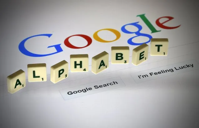 Letters spell the word “Alphabet” as they are seen on a computer screen with a Google search page in this photo illustration taken in Paris, France, in this August 11, 2015, file photo. Alphabet Inc, is expected to report Q4 earnings February 1, 2016. (Photo by Pascal Rossignol/Reuters)