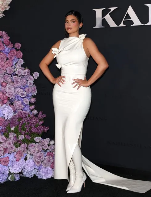 American media personality, socialite and model Kylie Jenner looks stunning as she quietly attended The Kardashian' Hulu TV show viewing party in Hollywood on April 8, 2022. (Photo by The Real SPW/The Mega Agency)
