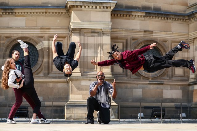 Hip Hop World Champions Wanted Posse perform outside the McEwan Hall at Bristo Square on July 31, 2024 in Edinburgh, Scotland. The show imagines an alternate universe where freestyle hip-hop converges with the Charleston and Jitterbug in a 1920s New York speakeasy. (Photo by Jeff J. Mitchell/Getty Images)