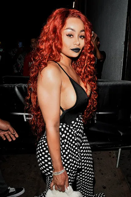 Blac Chyna shows off a new look at Project nightclub in Hollywood, Los Angeles, California on July 30, 2017 – with red hair. (Photo by All Access Photo/Splash News and Pictures)