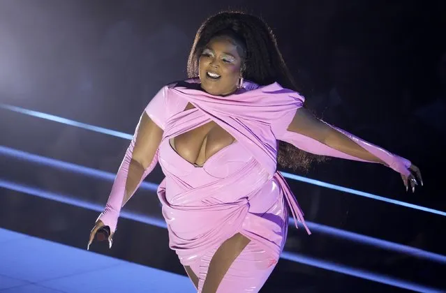 Lizzo performs a medley at the MTV Video Music Awards at the Prudential Center on Sunday, August 28, 2022, in Newark, N.J. (Photo by Charles Sykes/Invision/AP Photo)