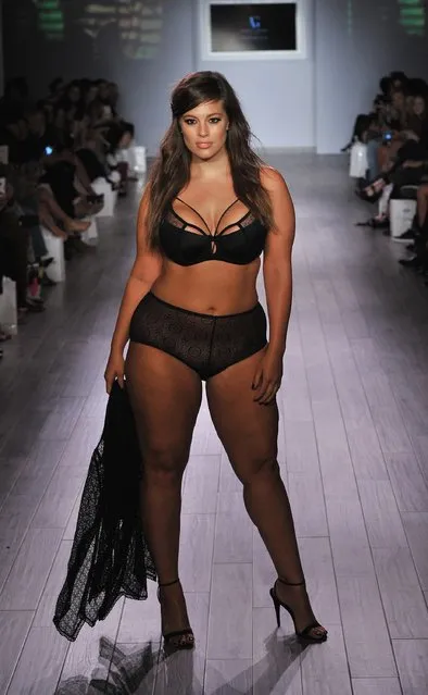 A model walks down the runway during the Addition Elle/Ashley Graham Lingerie Collection fashion show during the Spring 2016 Style 360 on September 15, 2016 in New York City. (Photo by Fernando Leon/Getty Images)