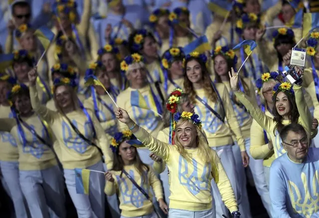 2016 Rio Paralympics, Opening ceremony, Maracana, Rio de Janeiro, Brazil on September 7, 2016. Athletes from Ukraine take part in the opening ceremony. (Photo by Ueslei Marcelino/Reuters)