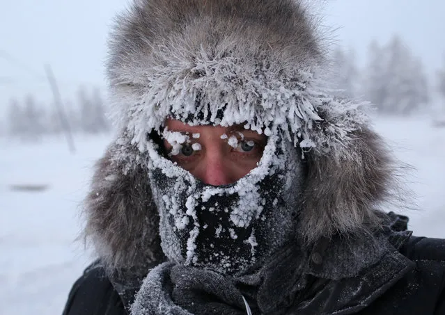 Photographer Amos Chapple while working in Oymyakon. The New Zealander says he occasionally had to avoid drunks in the town who threatened him with violence. (Photo by Amos Chapple/Courtesy Images/RFE/RL)
