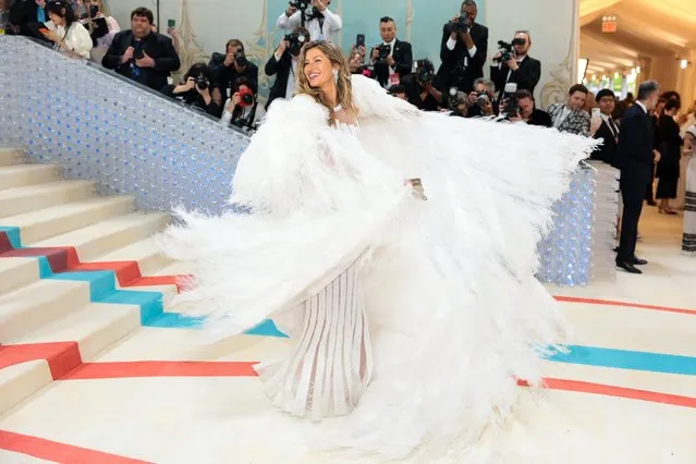 Brazilian fashion model Gisele Bündchen attends The 2023 Met Gala Celebrating “Karl Lagerfeld: A Line Of Beauty” at The Metropolitan Museum of Art on May 01, 2023 in New York City. (Photo by Dimitrios Kambouris/Getty Images for The Met Museum/Vogue)