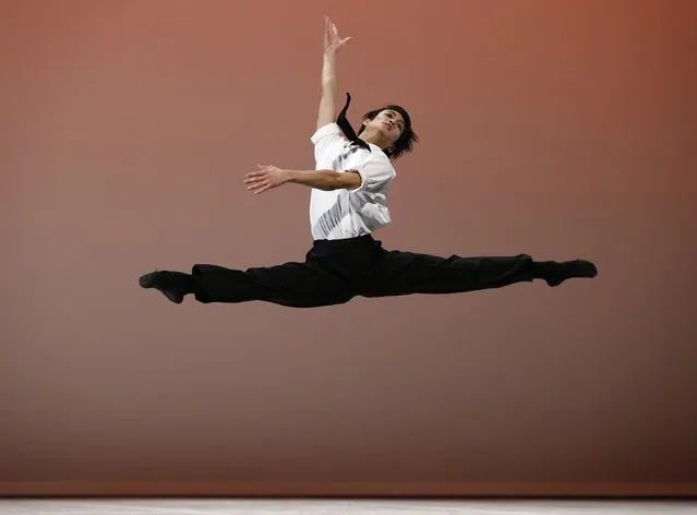 Mitsuru Ito of Japan performs his contemporary variation during the final of the 43rd Prix de Lausanne at the Beaulieu Theatre in Lausanne February 7, 2015. (Photo by Denis Balibouse/Reuters)