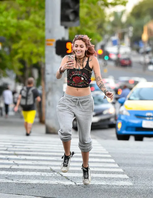 Paris Jackson is seen leaving 910 salon on Melrose and then heading up the road where she instagrammed her excitement about appearing on a billboard on August 03, 2018 in Los Angeles, California. (Photo by PG/Bauer-Griffin/GC Images)