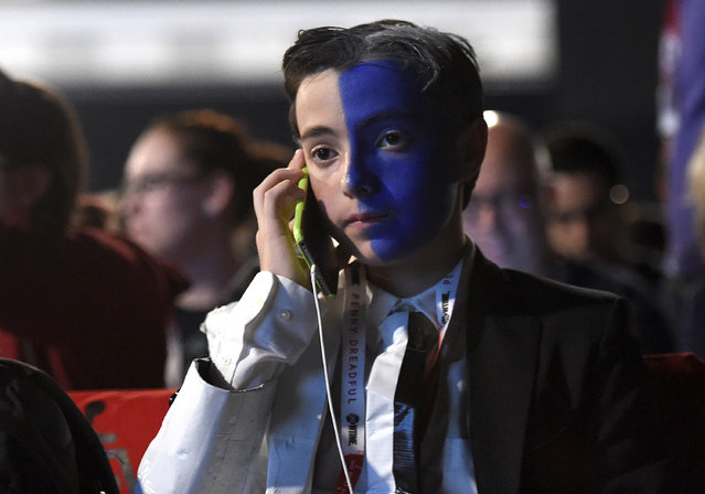 Jonah Katz, 14, of Montebello, N.Y., dressed as “Two-Face”, attends day 1 of Comic-Con International on Thursday, July 9, 2015, in San Diego, Calif. (Photo by Chris Pizzello/Invision/AP Photo)