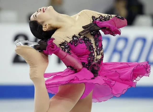 Miyu Nakashio of Japan performs during the ladies' singles short program at the Skate America figure skating competition in Milwaukee, Wisconsin October 23, 2015. (Photo by Lucy Nicholson/Reuters)