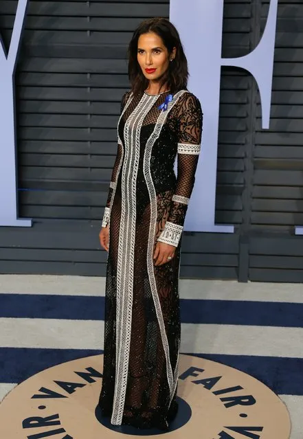 Padma Lakshmi attends the 2018 Vanity Fair Oscar Party following the 90th Academy Awards at The Wallis Annenberg Center for the Performing Arts in Beverly Hills, California, on March 4, 2018. (Photo by Jean-Baptiste Lacroix/AFP Photo)