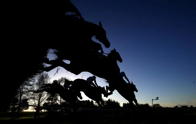 Runners and riders in action during The Pertemps Network Handicap Chase at Market Rasen Racecourse on November 19, 2020 in Market Rasen, England. (Photo by Tim Goode-Pool/Getty Images)