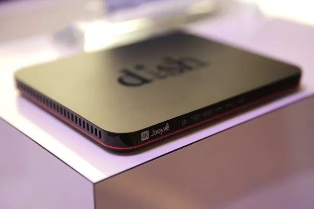 Dish Network's 4K Joey TV box is on display during a news conference at the International CES Monday, January 5, 2015, in Las Vegas. (Photo by John Locher/AP Photo)