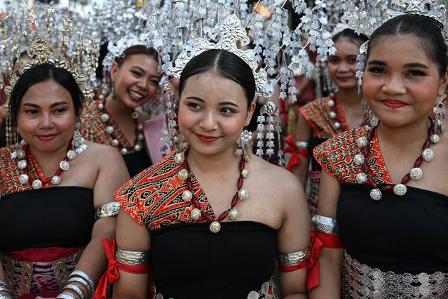 Indigenous Iban women gather for the Gawai Dayak Culture Parade in Kuching, capital of the Malaysian state of Sarawak on the island of Borneo, on June 21, 2025. (Photo by Mohd Rasfan/AFP Photo)