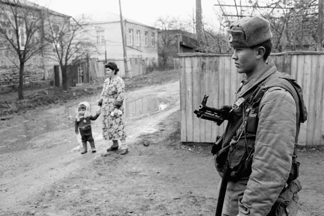 South Ossetia, 1990. The situation in South Ossetia is still tense. Law enforcement soldiers keep public order in the region. Tskhinvali. (Photo ny Givi Kikvadze/ITAR-TASS)