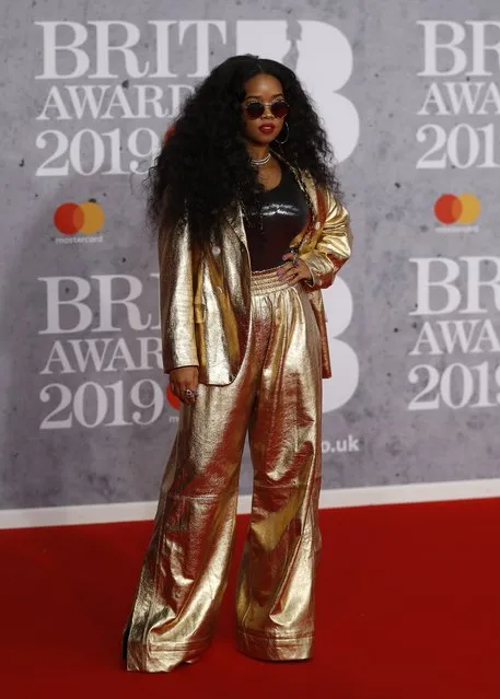 H.E.R. arrives for the Brit Awards at the O2 Arena in London, Britain, February 20, 2019. (Photo by Peter Nicholls/Reuters)