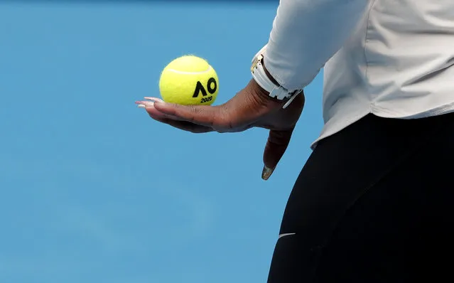 United States' Serena Williams prepares to serve during a practice session ahead of the Australian Open tennis championship in Melbourne, Australia, Friday, January 17, 2020. (Photo by Lee Jin-man/AP Photo)