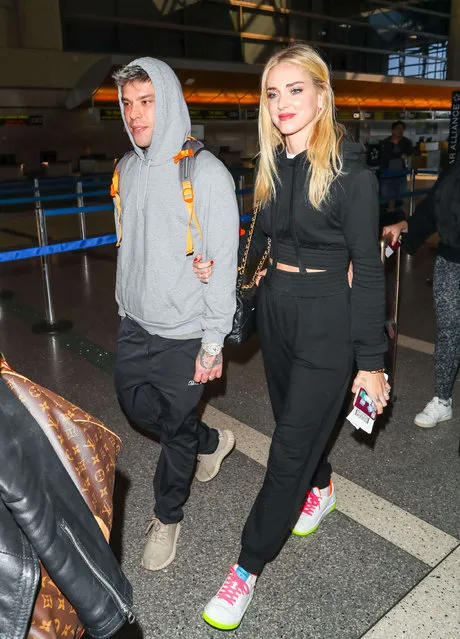 Chiara Ferragni and Fedez at LAX International Airport in Los Angeles, USA on February 10, 2020. (Photo by SIPA Press/Rex Features/Shutterstock)