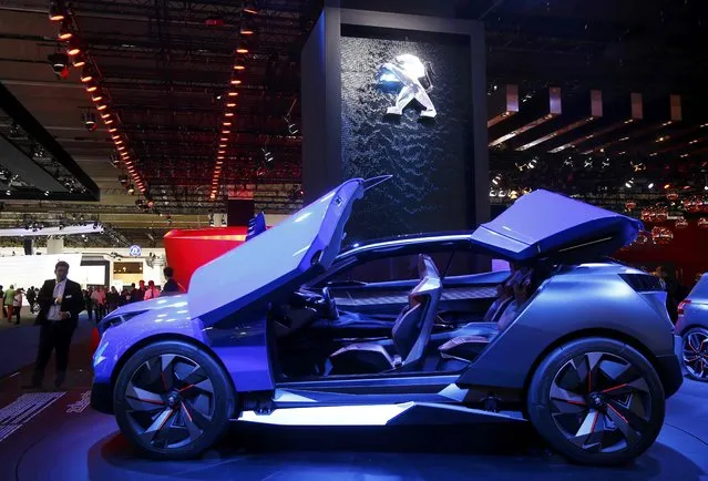 A Peugeot Quartz concept car is pictured during the media day at the Frankfurt Motor Show (IAA) in Frankfurt, Germany, September 15, 2015. (Photo by Kai Pfaffenbach/Reuters)